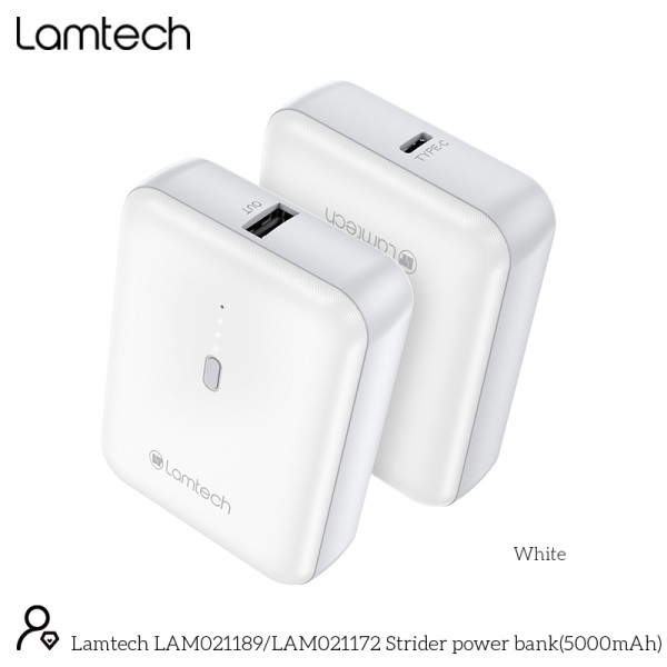 LAMTECH POWERBANK 5000MAH WHITE