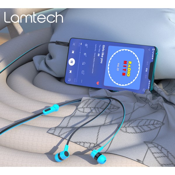 LAMTECH HANDSFREE WITH MIC 3,5MM JACK BLUE