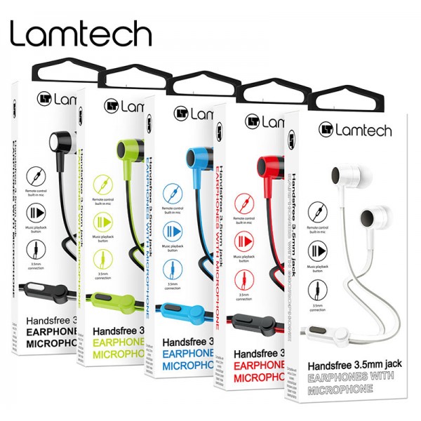 LAMTECH HANDSFREE WITH MIC 3,5MM JACK BLUE