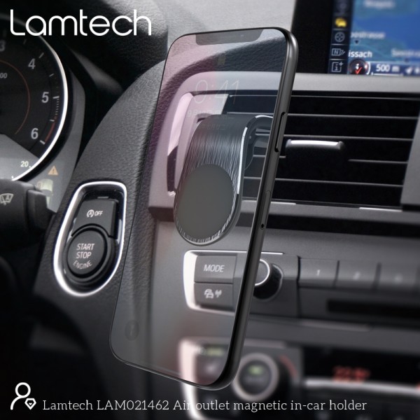 LAMTECH MAGNETIC CAR AIR VENT SMARTPHONE HOLDER WITH CLIP