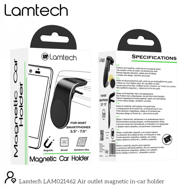 LAMTECH MAGNETIC CAR AIR VENT SMARTPHONE HOLDER WITH CLIP