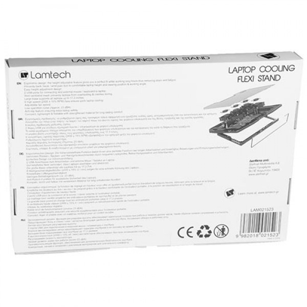 LAMTECH LAPTOP COOLING FLEXI STAND 6 FANS