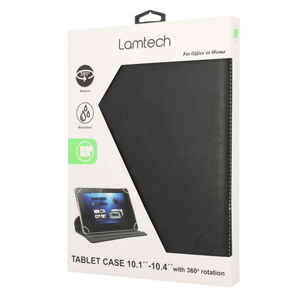 LAMTECH BLACK UNIVERSAL 10.1'-10.4' TABLET CASE WITH 360 ROTATION