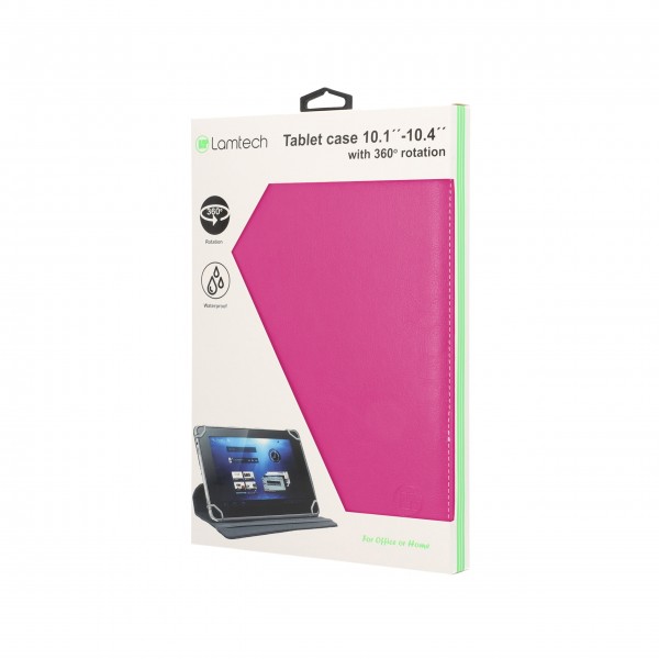 LAMTECH PINK UNIVERSAL 10.1'-10.4' TABLET CASE WITH 360 ROTATION