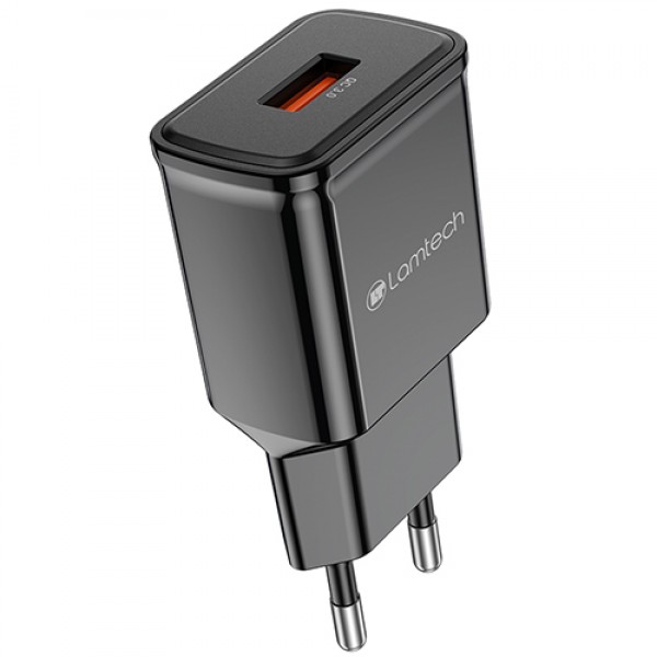 LAMTECH QUICK CHARGER USB3.0 18W BLACK