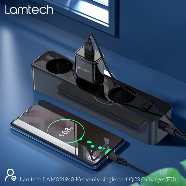 LAMTECH QUICK CHARGER USB3.0 18W BLACK