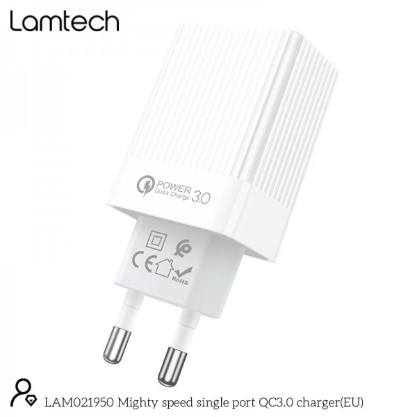 LAMTECH QUICK CHARGER USB3.0 18W WHITE