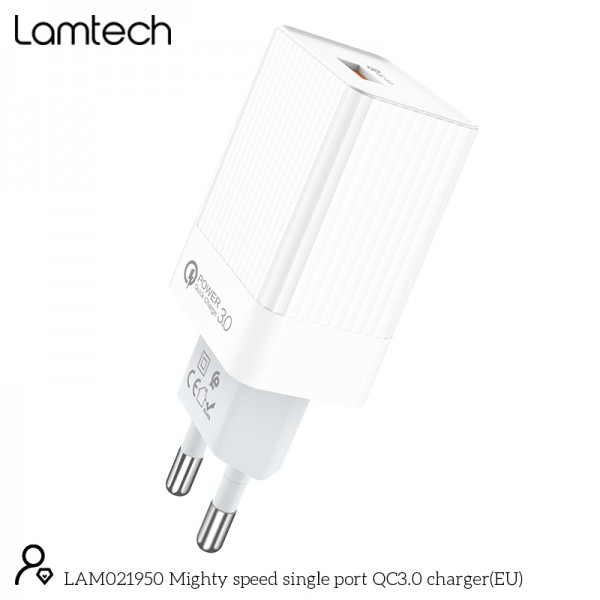 LAMTECH QUICK CHARGER USB3.0 18W WHITE