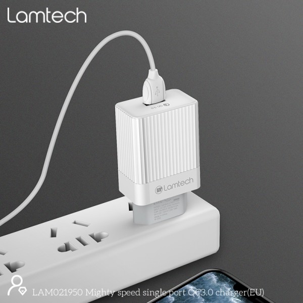 LAMTECH QUICK CHARGER USB3.0 18W WHITE