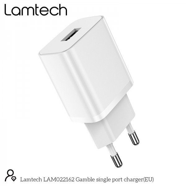 LAMTECH USB TRAVEL CHARGER 2,1A WHITE