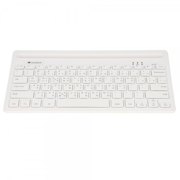 LAMTECH BT 5.0 KEYBOARD WITH IPAD AND MOBILE STAND WHITE