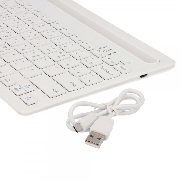 LAMTECH BT 5.0 KEYBOARD WITH IPAD AND MOBILE STAND WHITE