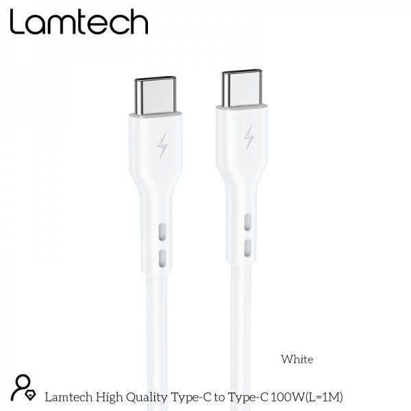 LAMTECH CABLE TYPE C TO TYPE C  100W FAST CHARGE 1M