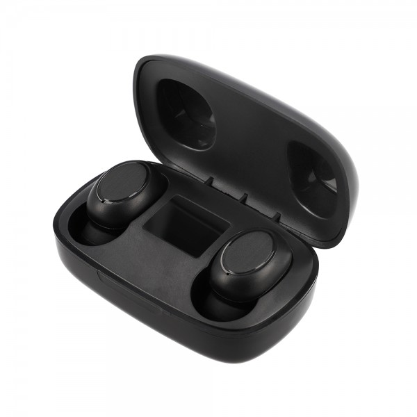 LAMTECH TWS EARBUDS V5.0 WITH LED SCREEN BLACK