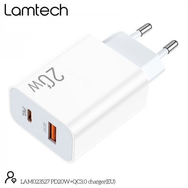 LAMTECH CHARGER USB QC3.0/TYPE-C 20W