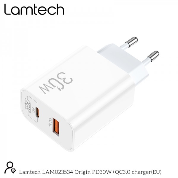 LAMTECH CHARGER USB QC3.0/TYPE-C 30W