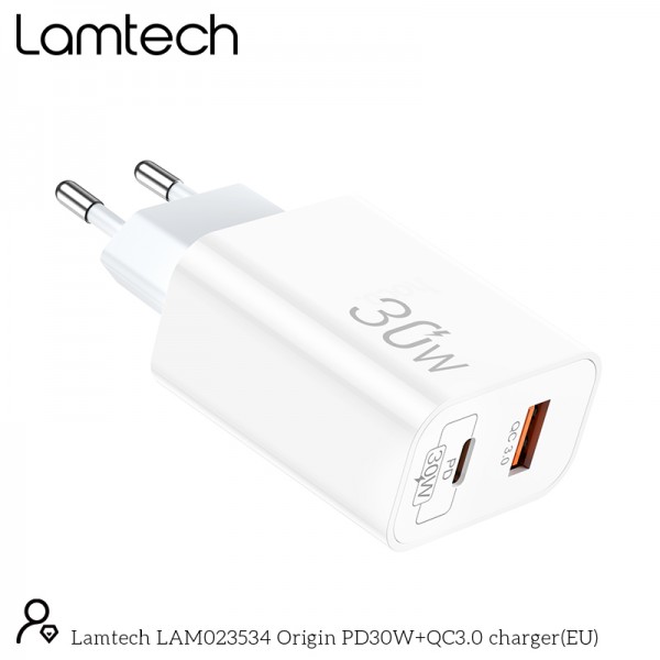 LAMTECH CHARGER USB QC3.0/TYPE-C 30W