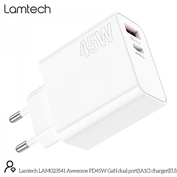 LAMTECH CHARGER USB QC3.0/TYPE-C 45W