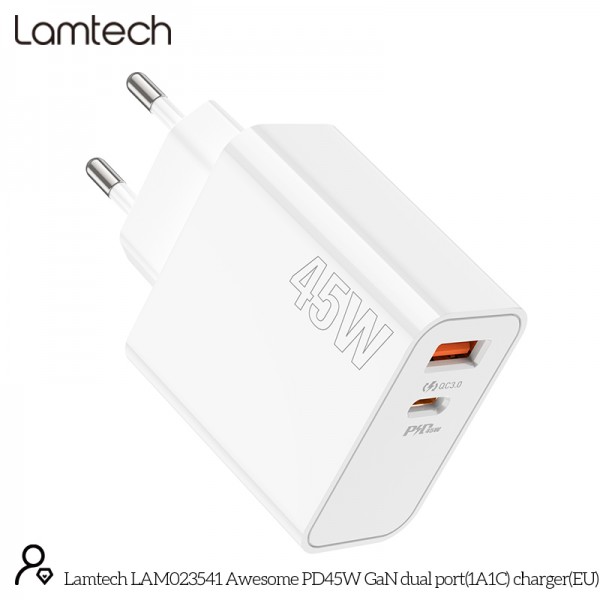 LAMTECH CHARGER USB QC3.0/TYPE-C 45W