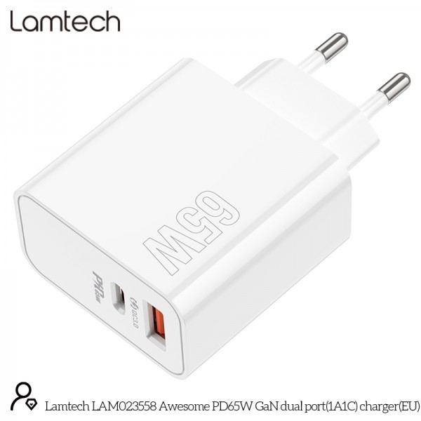 LAMTECH CHARGER USB QC3.0/TYPE-C 65W