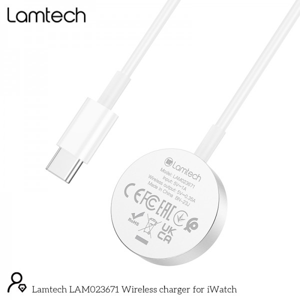 LAMTECH IWATCH METAL CHARGER WITH TYPE-C CABLE 1,2M