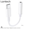 LAMTECH TYPE-C ADAPTER CABLE AUDIO JACK 3,5MM WHITE