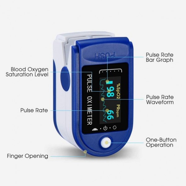 LAMTECH PULSE OXIMETER BLUE/WHITE