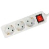 LAMTECH POWER STRIP WITH SWITCH 3 OUTLETS WHITE 1.5M