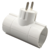 LAMTECH POWER SOCKET SPLITTER WITH 2 SCHUKO OUTLETS WHITE