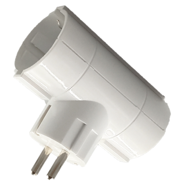 LAMTECH POWER SOCKET SPLITTER WITH 2 SCHUKO OUTLETS WHITE