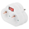 LAMTECH POWER SOCKET SPLITTER WITH 2 SCHUKO OUTLETS & ON/OFF SWITCH WHITE