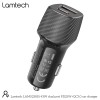 LAMTECH DUAL PORT CAR FAST CHARGER  TYPE-C PD 25W & USB 18W BLACK