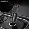 LAMTECH DUAL PORT CAR FAST CHARGER  TYPE-C PD 25W & USB 18W BLACK