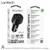 LAMTECH DUAL PORT CAR FAST CHARGER  TYPE-C PD 25W & USB 18W BLACK