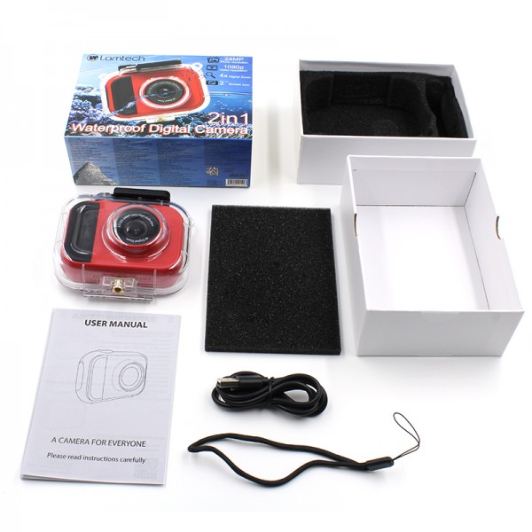 LAMTECH 2in1 WATERPROOF DIGITAL CAMERA RED