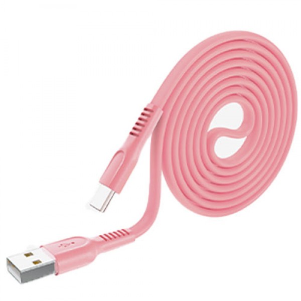 LAMTECH TYPE-C 3.0A FLAT CHARGING CABLE 1M PINK