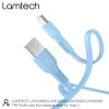 LAMTECH TYPE-C 3.0A FLAT CHARGING CABLE 1M BLUE