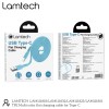 LAMTECH TYPE-C 3.0A FLAT CHARGING CABLE 1M BLUE