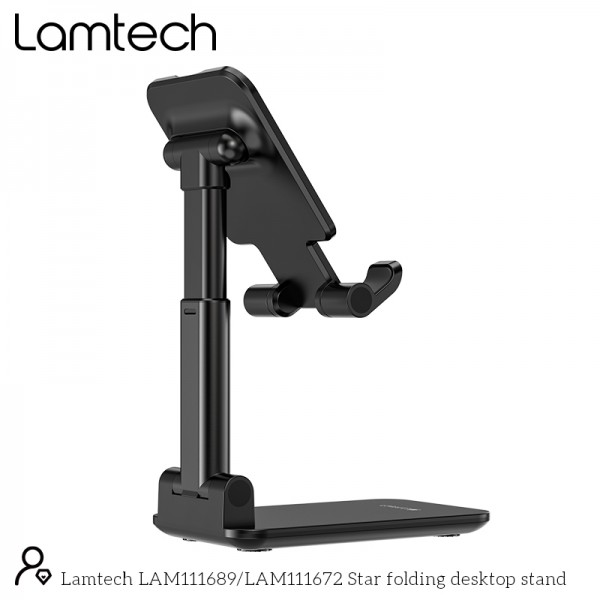 LAMTECH 2IN1 FOLDING DESKTOP STAND FOR SMARTPHONES AND TABLETS BLACK