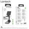 LAMTECH 2IN1 FOLDING DESKTOP STAND FOR SMARTPHONES AND TABLETS BLACK