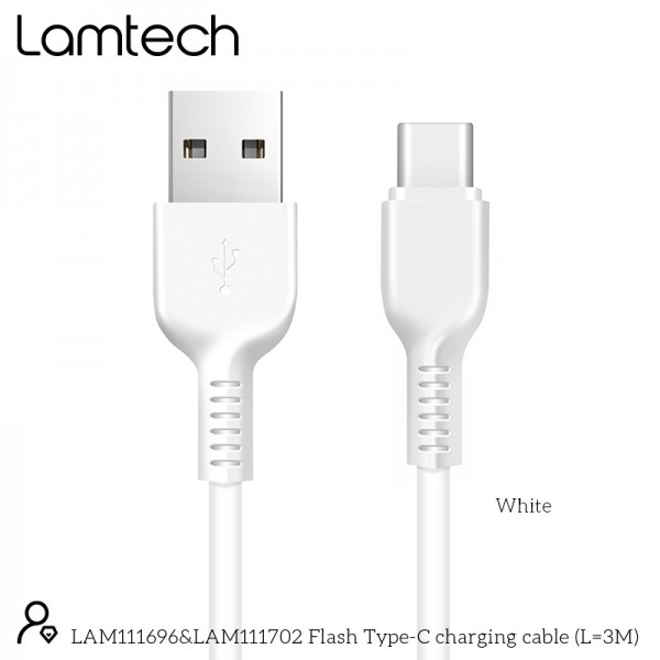 LAMTECH DATACABLE TYPE C 3M WHITE