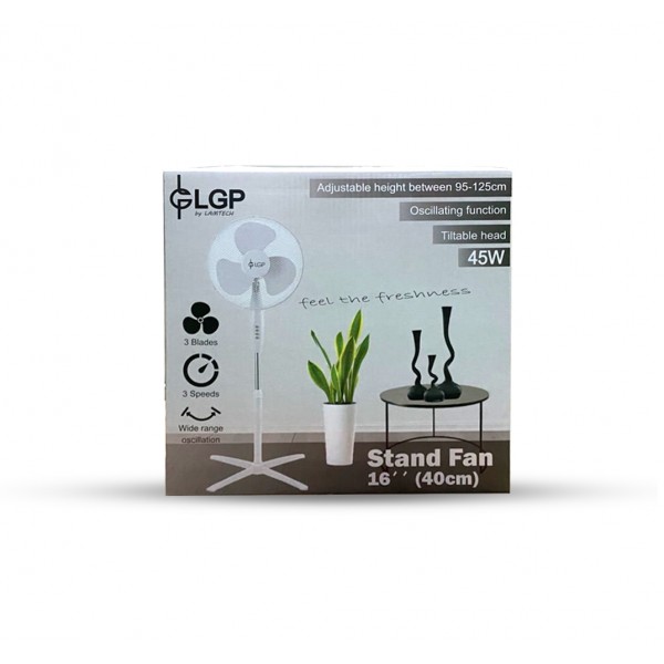 LGP STAND FAN 16' 40CM 45W WHITE