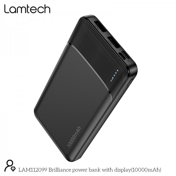 LAMTECH POWER BANK 10000MAH BLACK