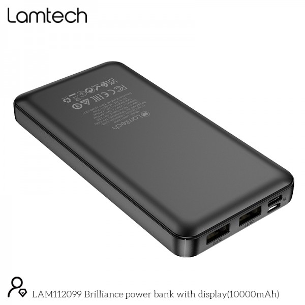 LAMTECH POWER BANK 10000MAH BLACK