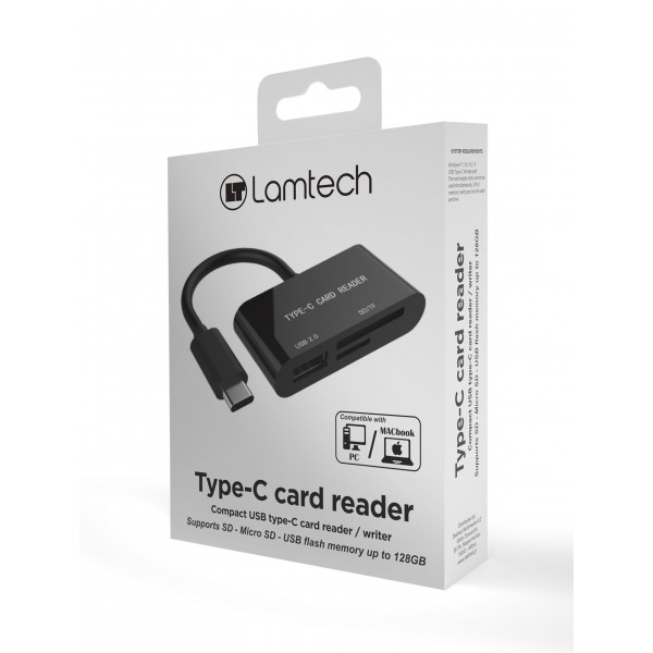 LAMTECH TYPE-C CARD READER BLACK