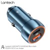 LAMTECH METAL CAR CHARGER QC3.0 & PD20W SAPHIRE BLUE