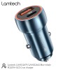 LAMTECH METAL CAR CHARGER QC3.0 & PD20W SAPHIRE BLUE