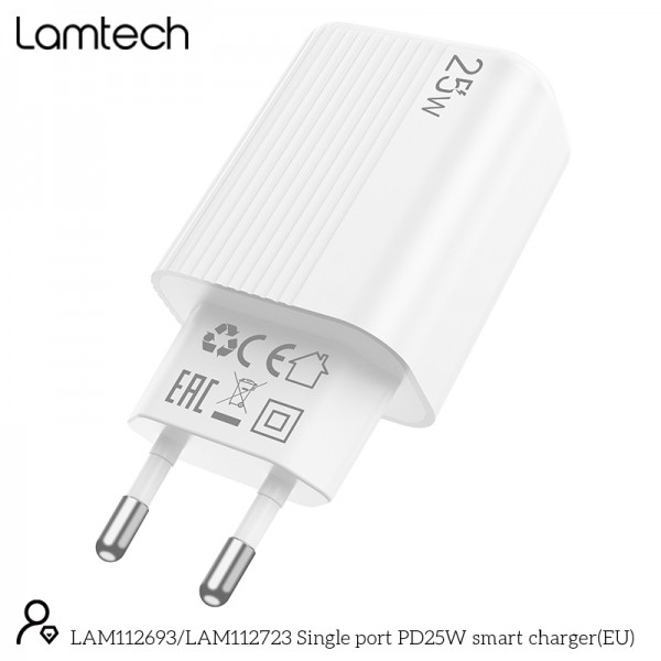 LAMTECH FAST CHARGER TYPE-C PD25W WHITE