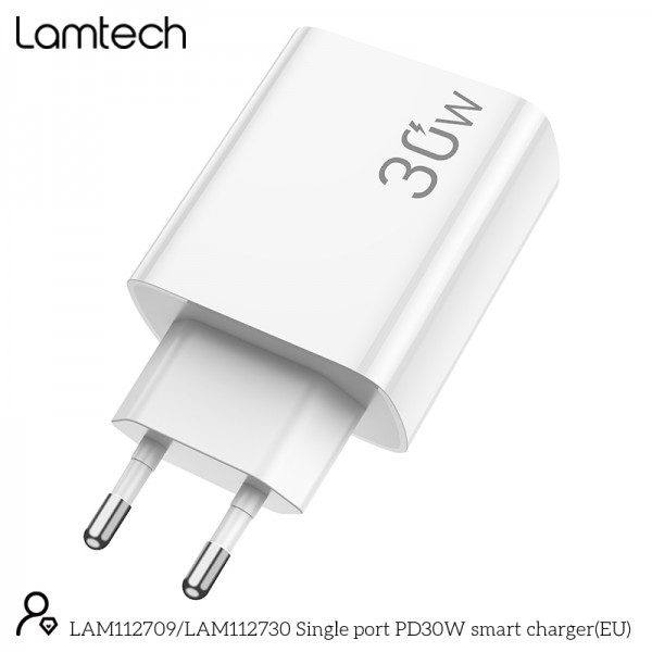 LAMTECH FAST CHARGER TYPE-C PD30W WHITE