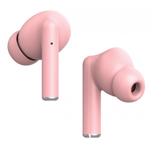 LAMTECH BLUETOOTH 5.0 TWS EARPHONES WITH CHARGING DOCK PINK